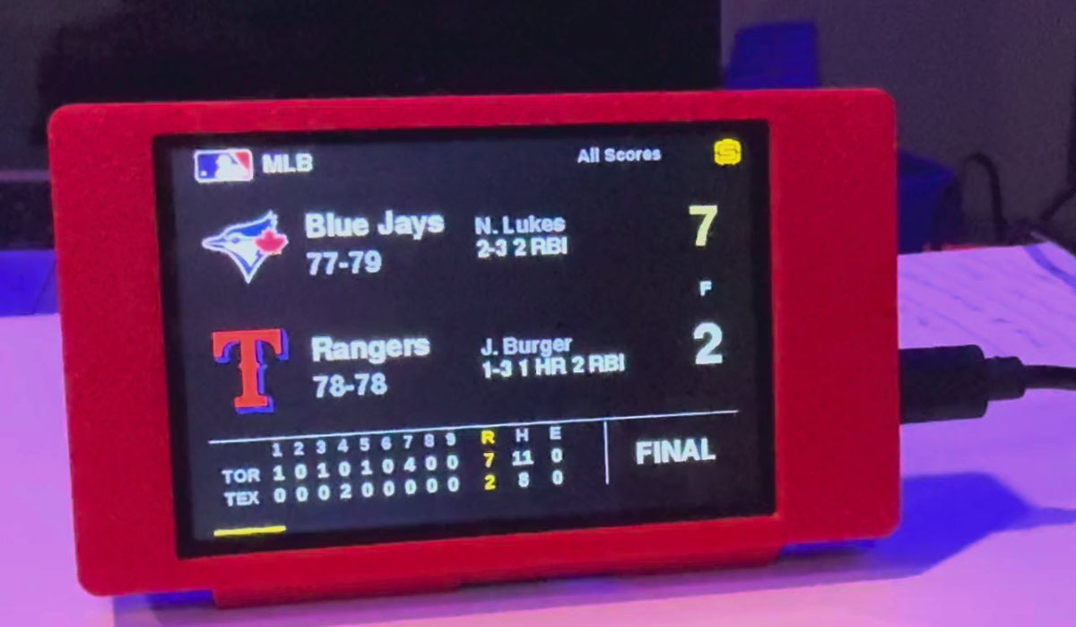 ScorePod rotating through live scores