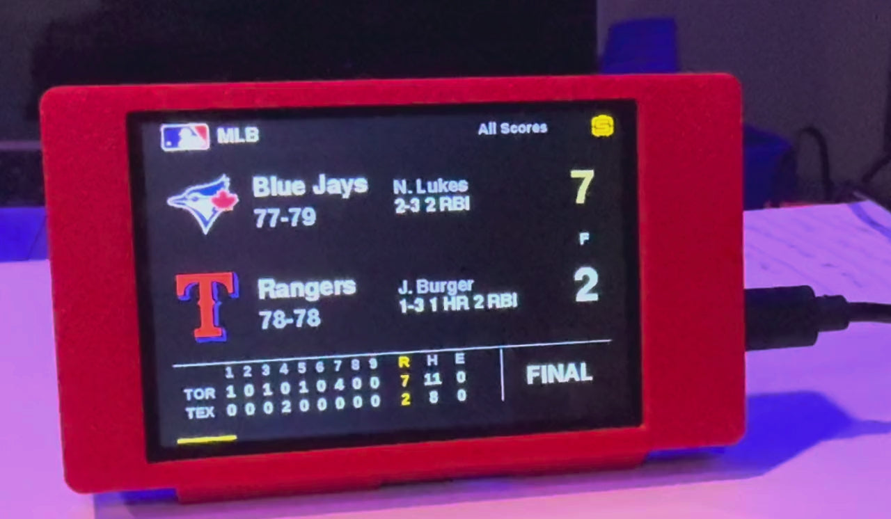 ScorePod rotating through live scores