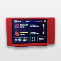 ScorePod in red showing the My Teams screen with a St. Louis Cardinals final score